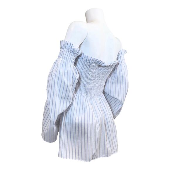 #T159 ASTR The Label REVOLVE Shelby Bell Sleeve Stripe Smocked Top $64 - Picture 8 of 15